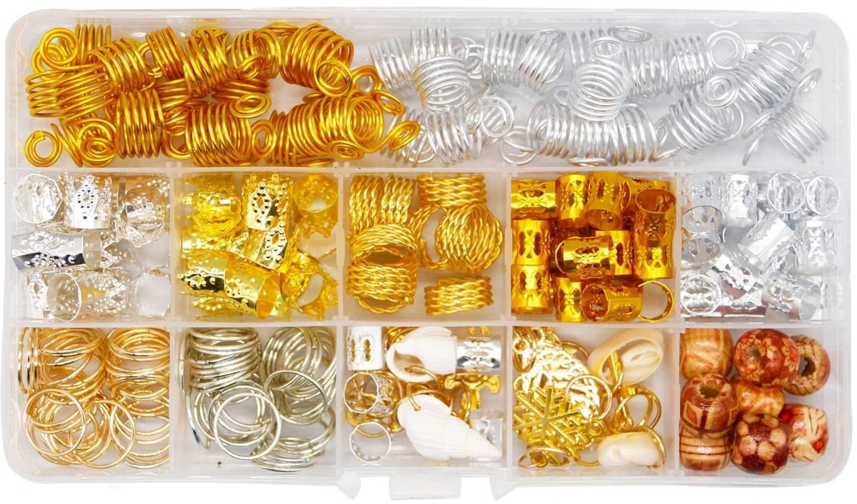 Dailygoods - Set van 238 Haarkralen voor Vlechten en Dreadlocks Accessoires
