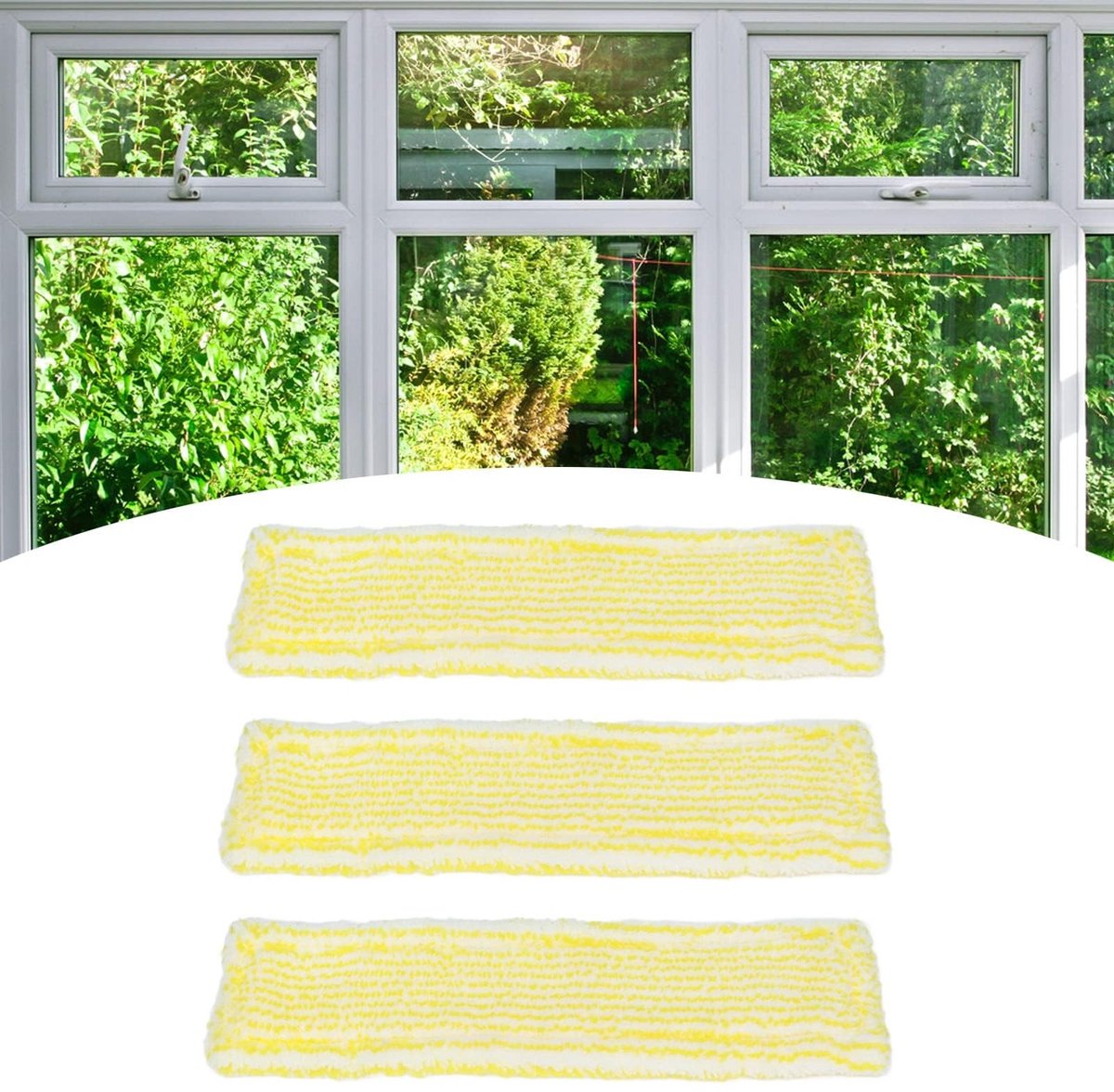 Dailygoods - 3 Stuks Microfiber Reinigingspads voor Raam Mop