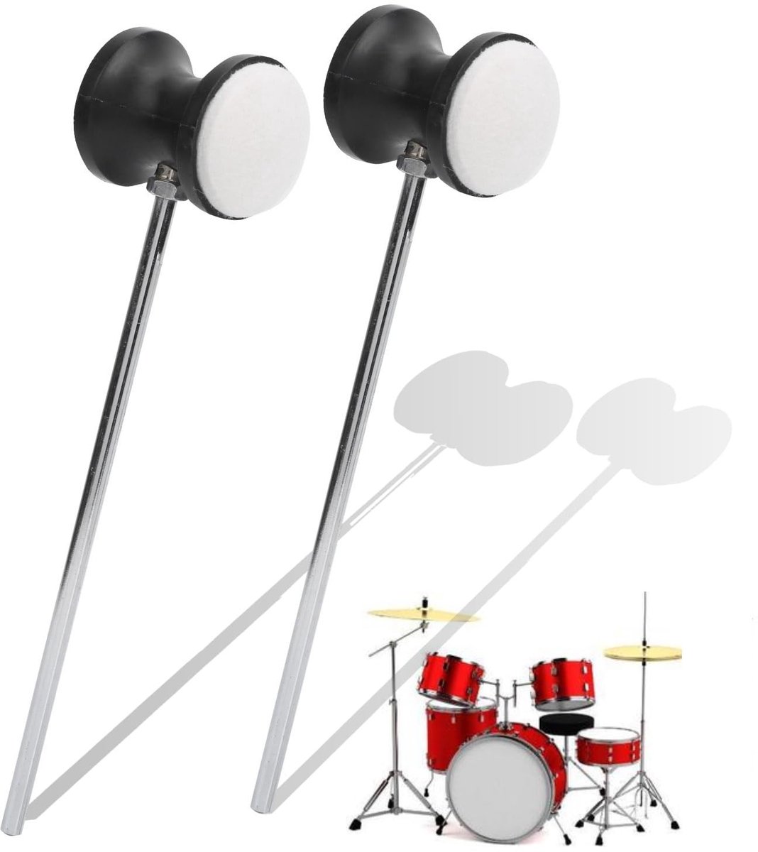 Dailygoods - Drum Pedaal Mallet Set, Vervangingsonderdelen voor Percussie Instrumenten
