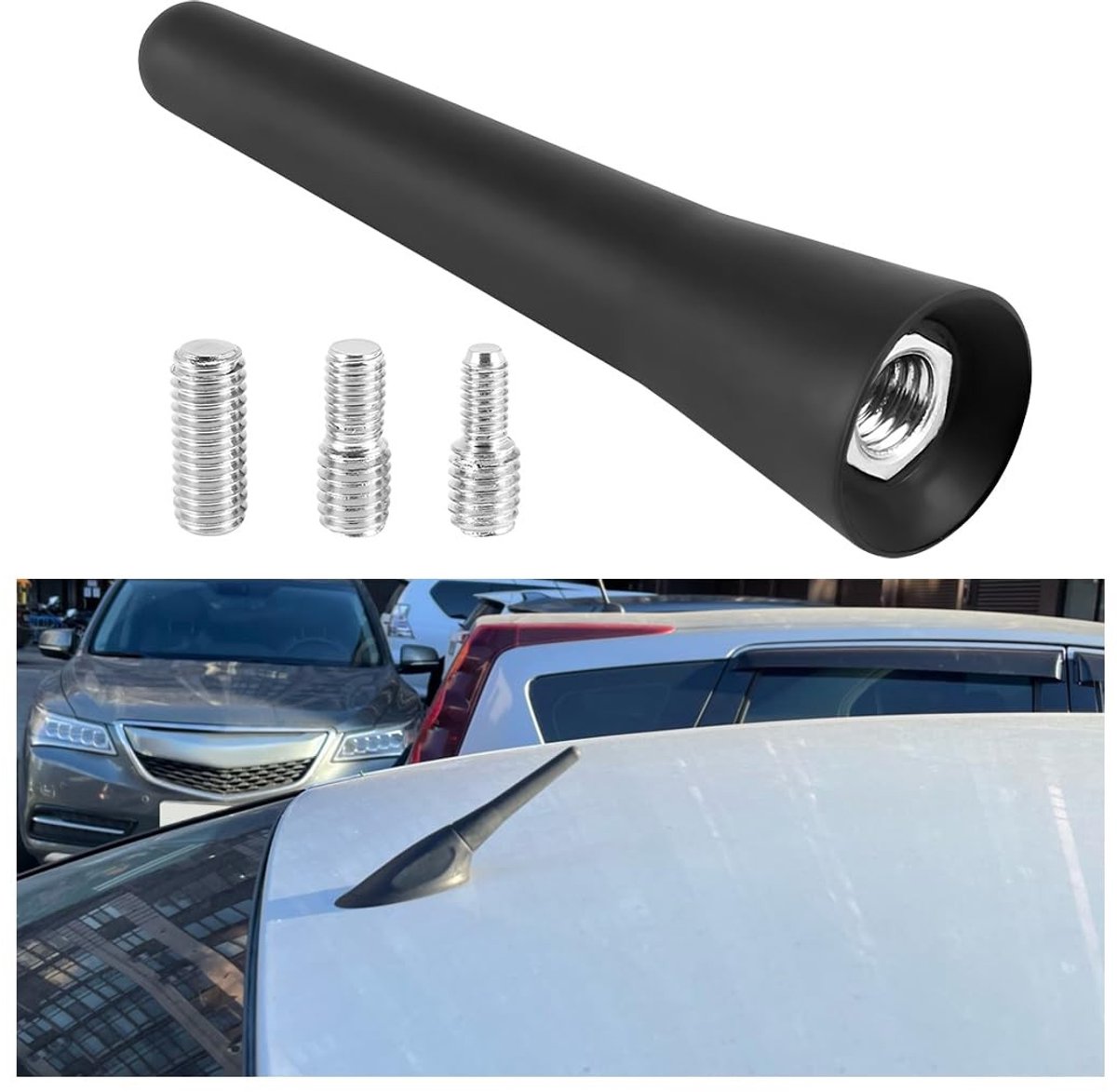 Dailygoods - Mini Auto Antenne met Aluminium Schroef