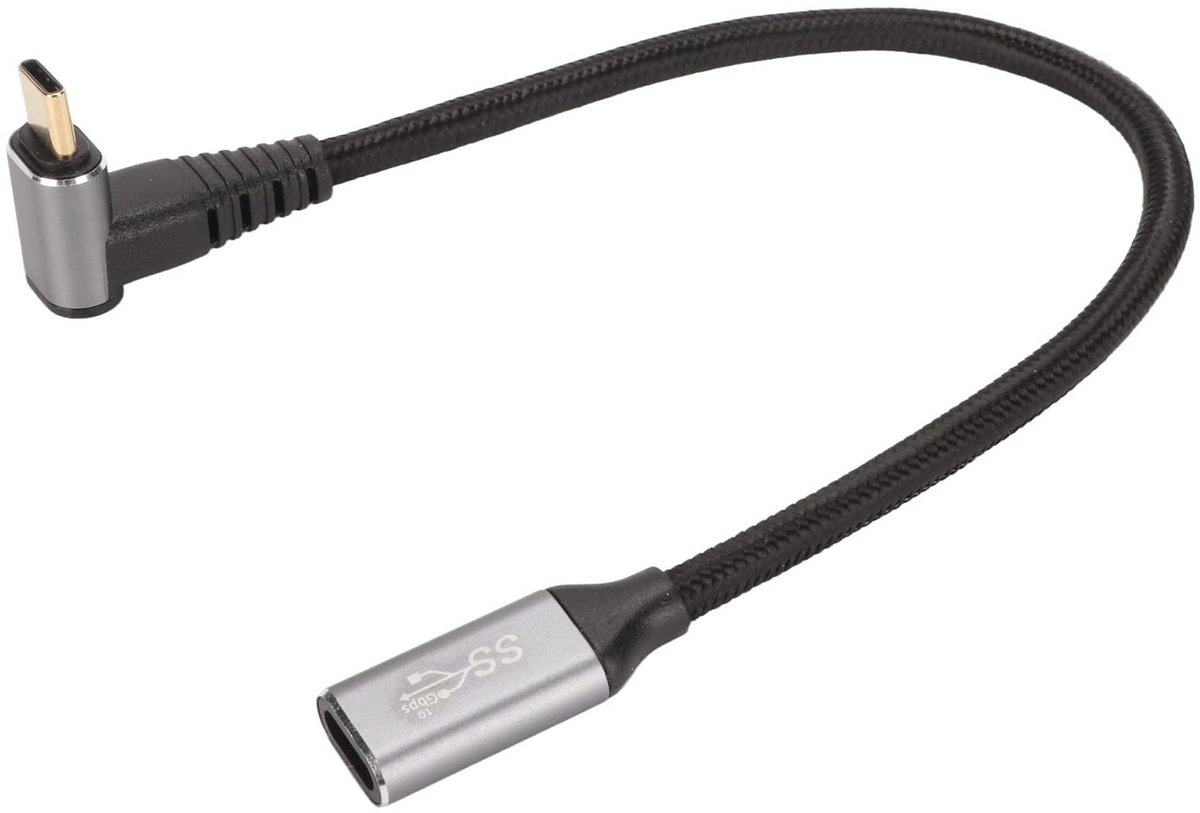 Dailygoods - USB C 3.1 Haakse Snellaadkabel 90 Graden