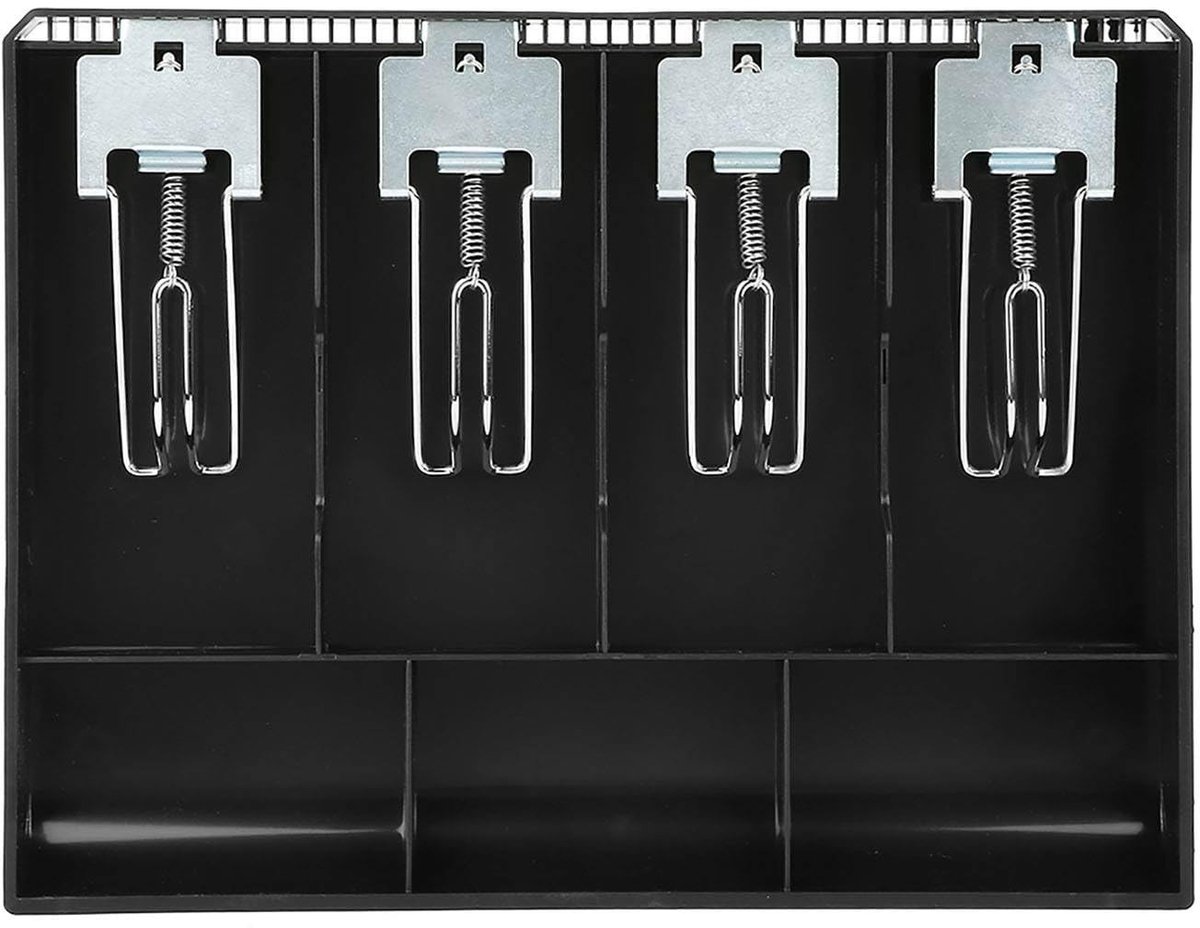 Dailygoods - Kassa met Metalen Clip - Geclassificeerd Contant Geld - Hoogwaardig ABS-materiaal - Zwart - Handig in Gebruik - Ideaal voor Supermarkten