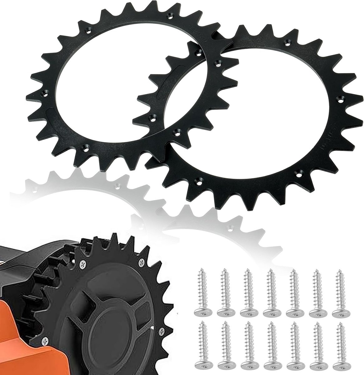 Grondige vervangingsspikes voor robotmaaiers Ø 205mm met 14 schroeven, geschikt voor Worx Landroid S en M modellen, verbeterde grip en duurzaamheid