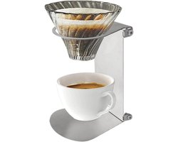 Koffiezetter Stand - Opvouwbaar Station - Koffie Zetten - Roestvrij Staal - 13.5x12.5cm - Zilver