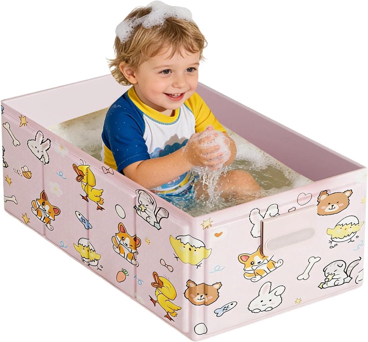 Opvouwbaar kinderbad - Reisbadje - Kind verzorgen - Stabiel en lekvrij - 84 x 43 cm - Roze