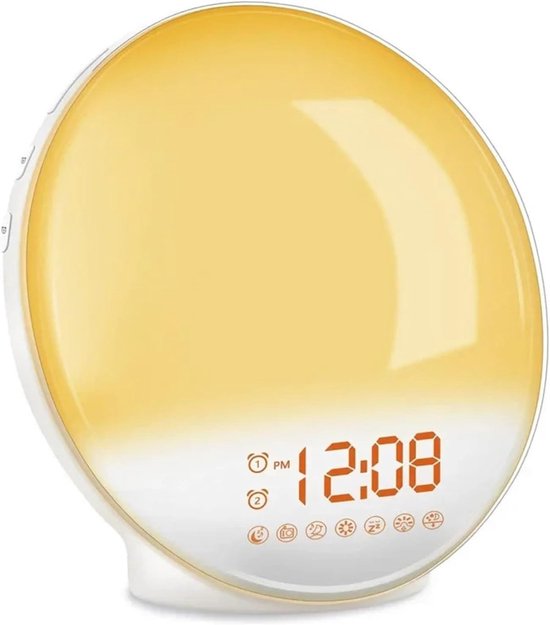 Wekker - Wake Up Light - Rustig Ontwaken - Zonsopgang Simulatie - One Size - Wit — afbeelding 3