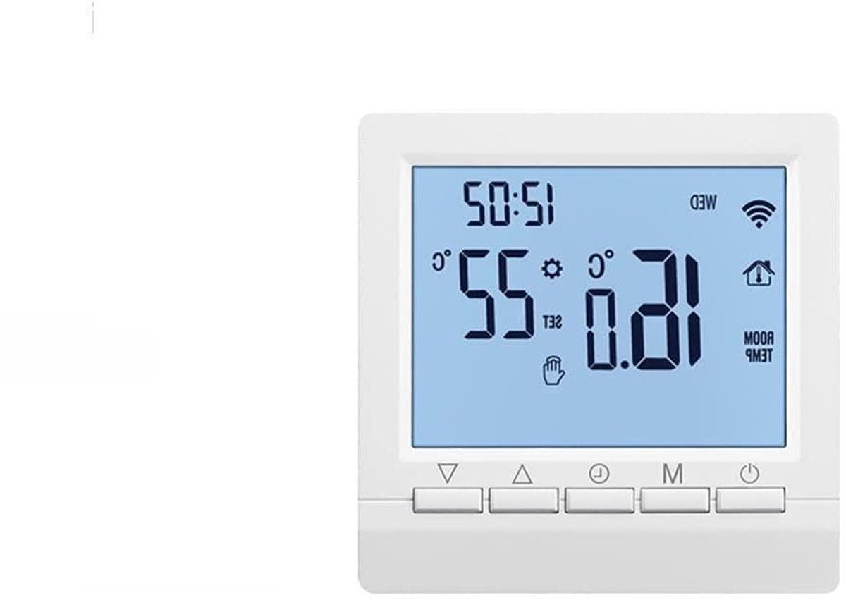 Slimme Thermostaat - Temperatuurregelaar - Comfort Verhoging - Groot LCD Touchscreen - 16A - Wit