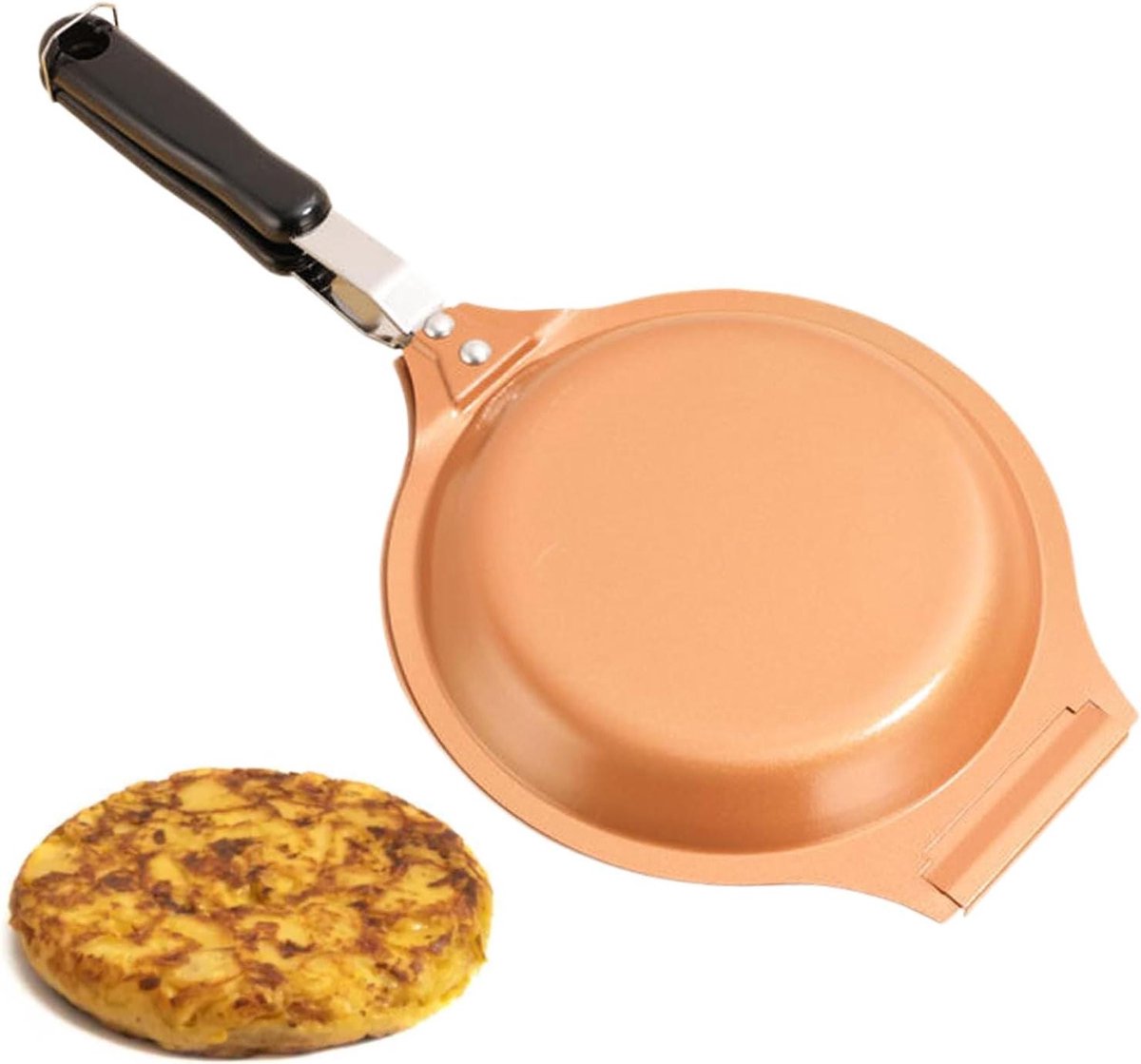 Dubbele Koekenpan - Omelet Pan - Eieren Bakken - Spatwaterdicht Ontwerp - 19cm Diameter - Grijs