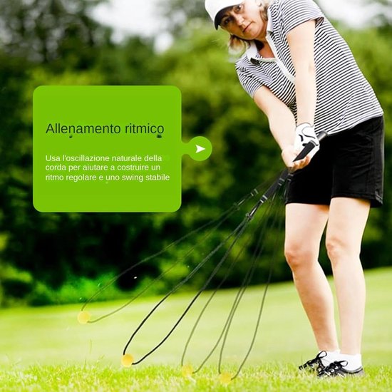 Golf Swing Trainer - Slagsnelheid Trainer - Golfslag Verbeteren - Verstelbare Gewogen Bal - 96 cm Lang van Merkloos — afbeelding 2