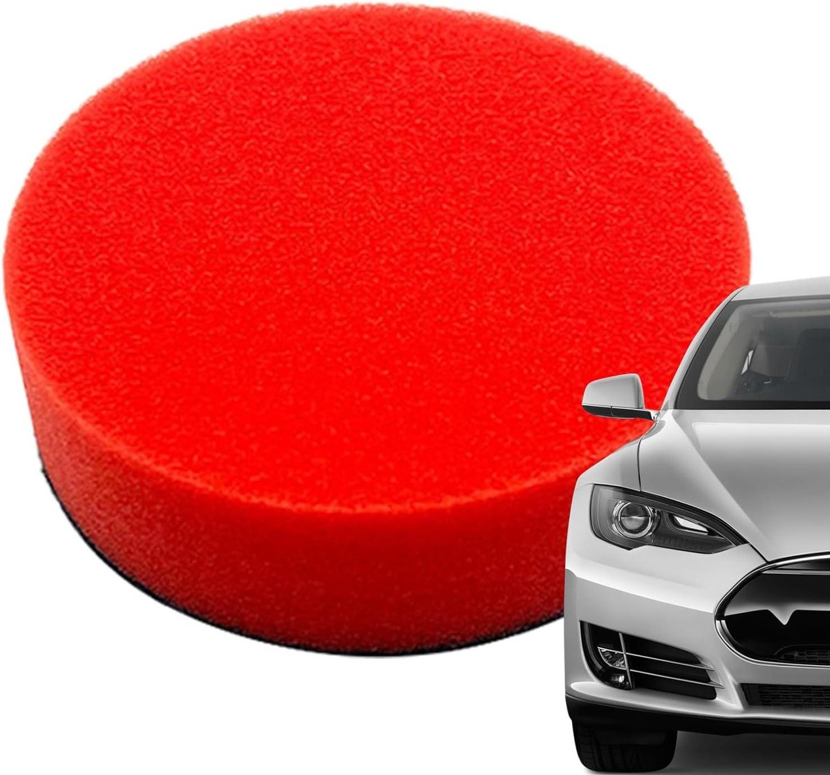 Wax Applicator Pad - Detailing Spons - Auto Reinigen - Groot Oppervlak - 7.5 cm - Oranje Rood