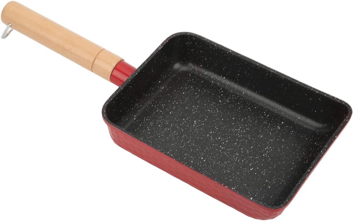 Omeletpan - Japanse Koekenpan - Ontbijt Maken - Antiaanbaklaag - 35.5 cm - Rood