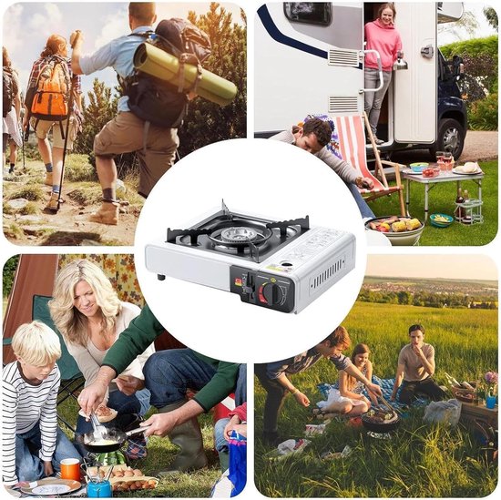 Camping Kookstel - Draagbare Grill - Outdoor Koken - Dubbele Brandereenheid - Compact Ontwerp - Metaal van Camping — afbeelding 4