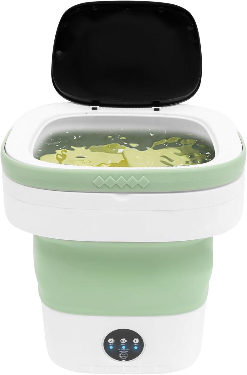 Mini wasmachine Draagbaar opvouwbaar Kleine wasjes doen Met centrifuge 12 liter capaciteit Groen