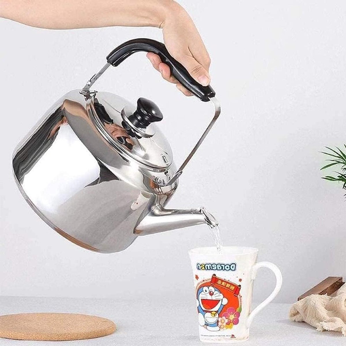 Waterketel - Theeketel Kookplaat - Water Koken - Fluitend Systeem - 5 Liter - Roestvrij Staal