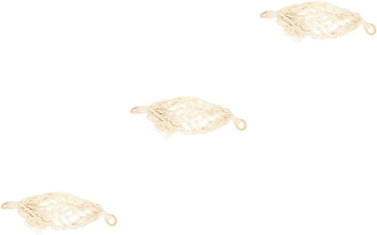 Fruit Hangmat - Groente Net - Keuken Organiseren - Handgemaakt Macramé - 3 Sets - Beige