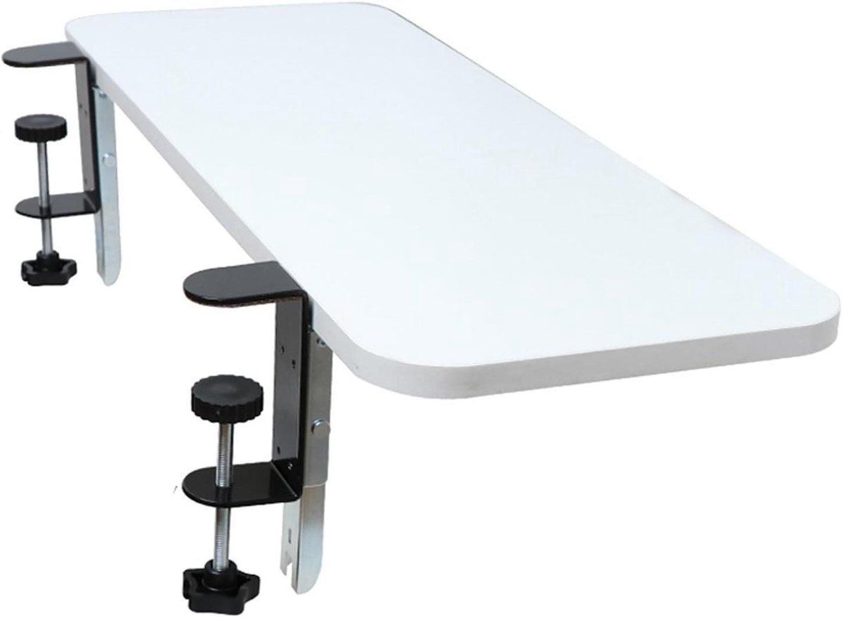 Verstelbare toetsenbordlade - Bureaublad verlenging - Ergonomisch werken - 90° inklapbaar ontwerp - 80 x 25 cm - Wit