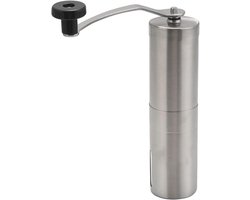 Handmatige Koffiemolen - Bonenmaler Roestvrijstaal - Verse Koffie Zetten - Instelbare Maalgraad - 300 Gram - Zilver