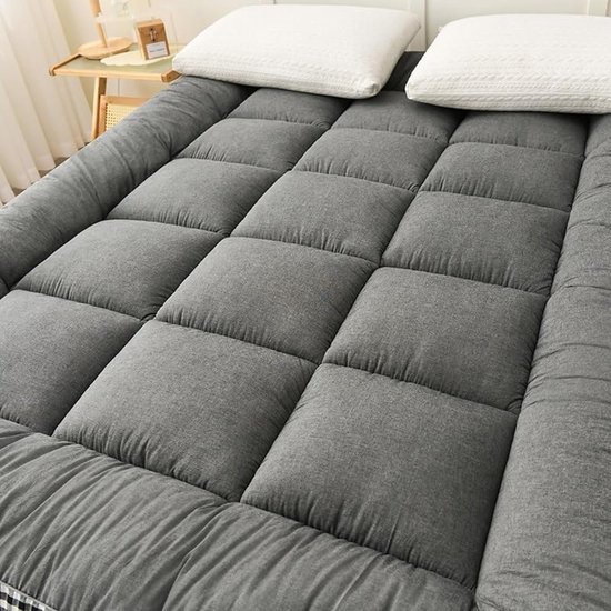 Japanse Futon Matras - Vloermatras Tatami - Comfortabel Slapen - Huidvriendelijke Stof - 90x200cm - Wit — afbeelding 2