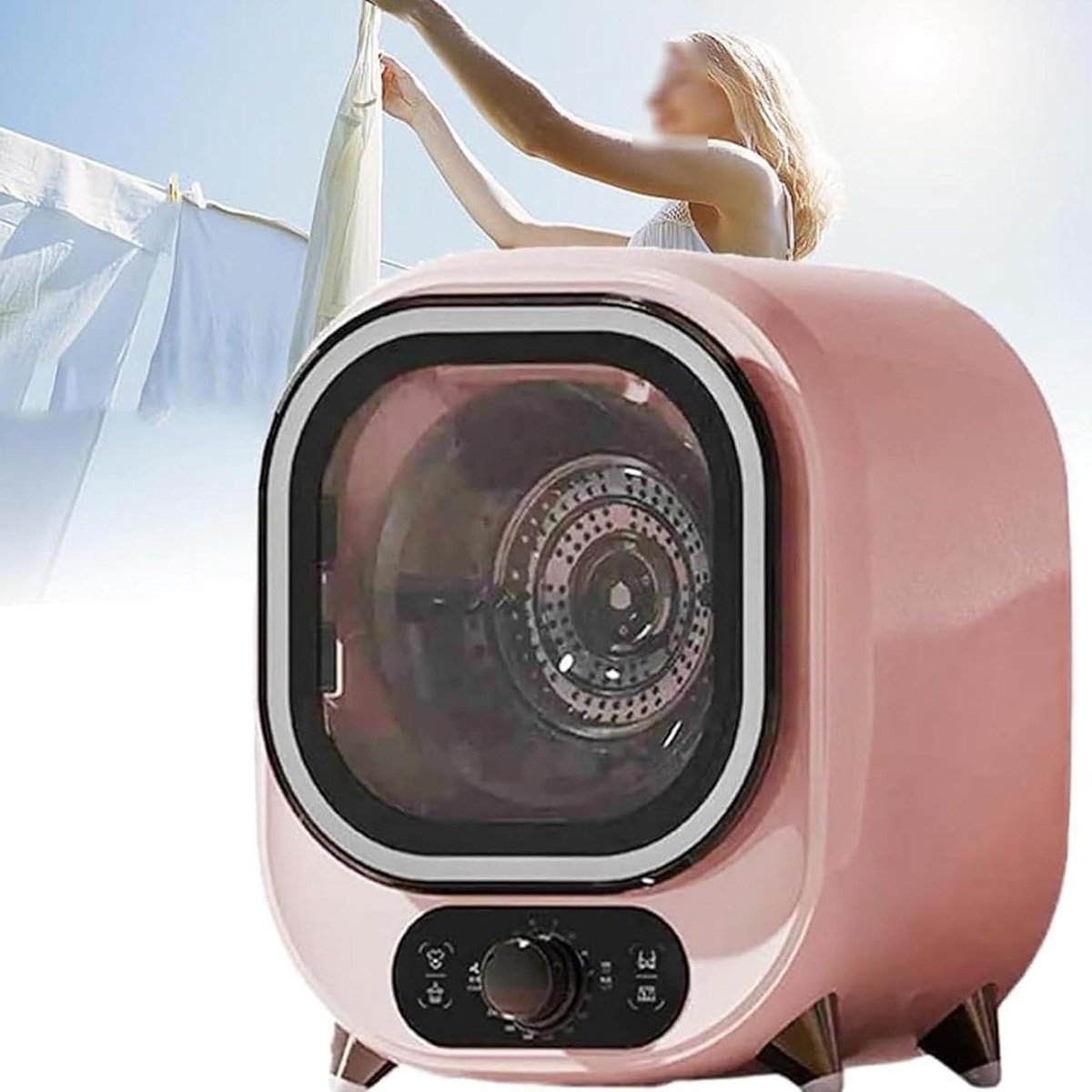 Kleine Wasdroger Compacte Condensdroger Snel Kleding Drogen Stille Werking 35 Db 5 Kg Capaciteit Wit