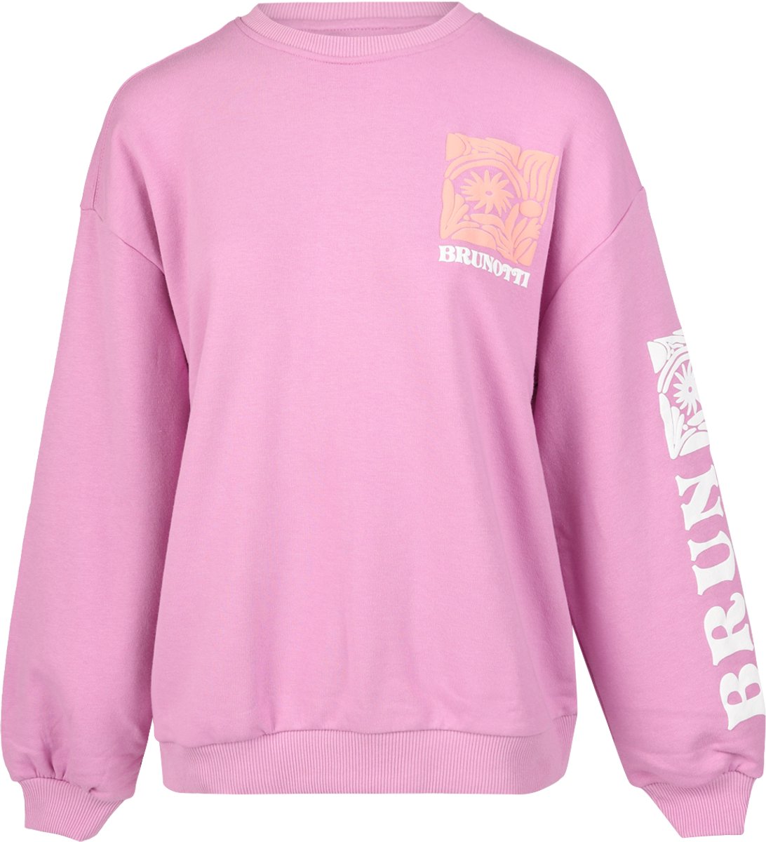 Brunotti Ari Women Sweater Dames Trui met Puffed Sleeves Violet Pullover Dames Roze