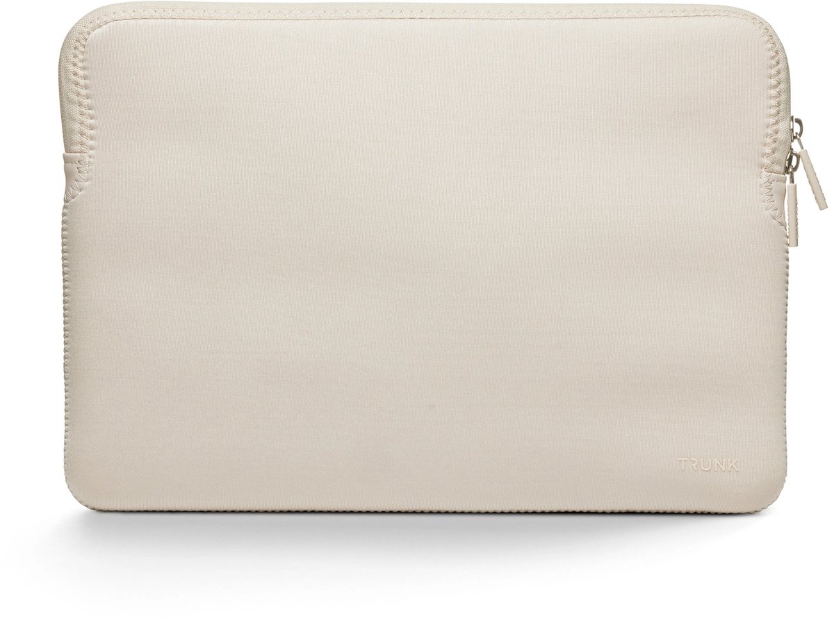 Trunk Neoprene Sleeve MacBook Air 15 – Stevige Neopreen Mix Buitenlaag – Zacht en Pluizig Interieur – Duurzame Niet-Krassende Nylon YKK-Rits - Wit