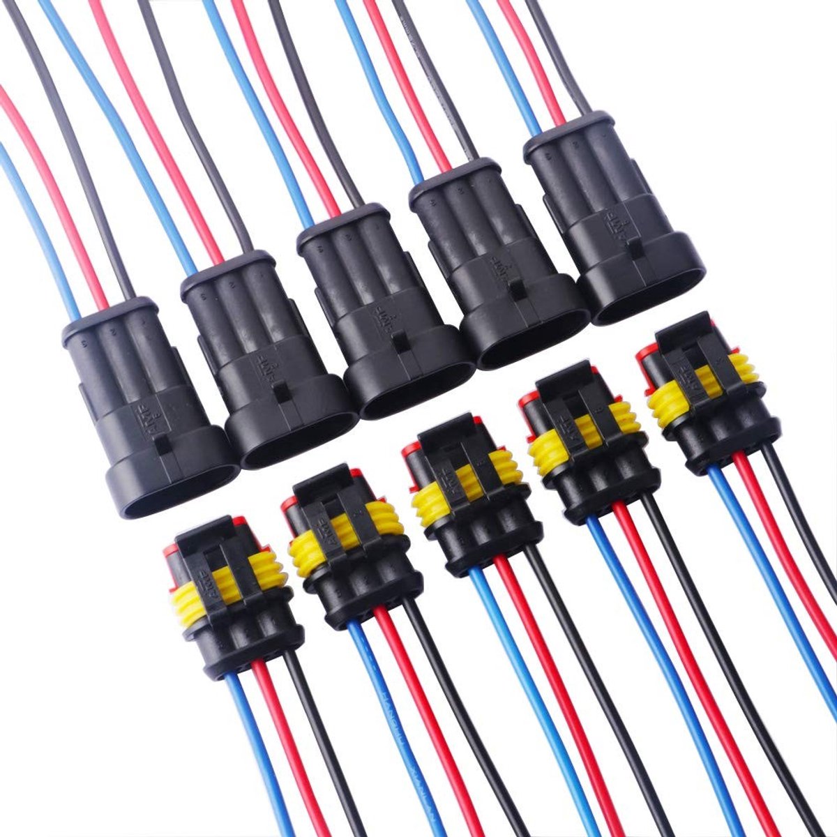 Allecto - 3 Pin Waterproof Connector - Waterdichte Kabel - Geschikt voor Auto en Motor - 10 cm Kabel - Ideaal voor Motorrijden en Varen
