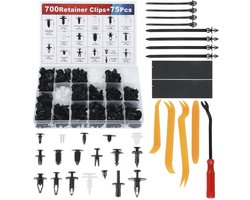 Allecto - Car Fixing Clips - Universele clipset - 775 Stuks - Zwart - Autoclip set - Perfect voor autoschade - Inclusief verwijderaar