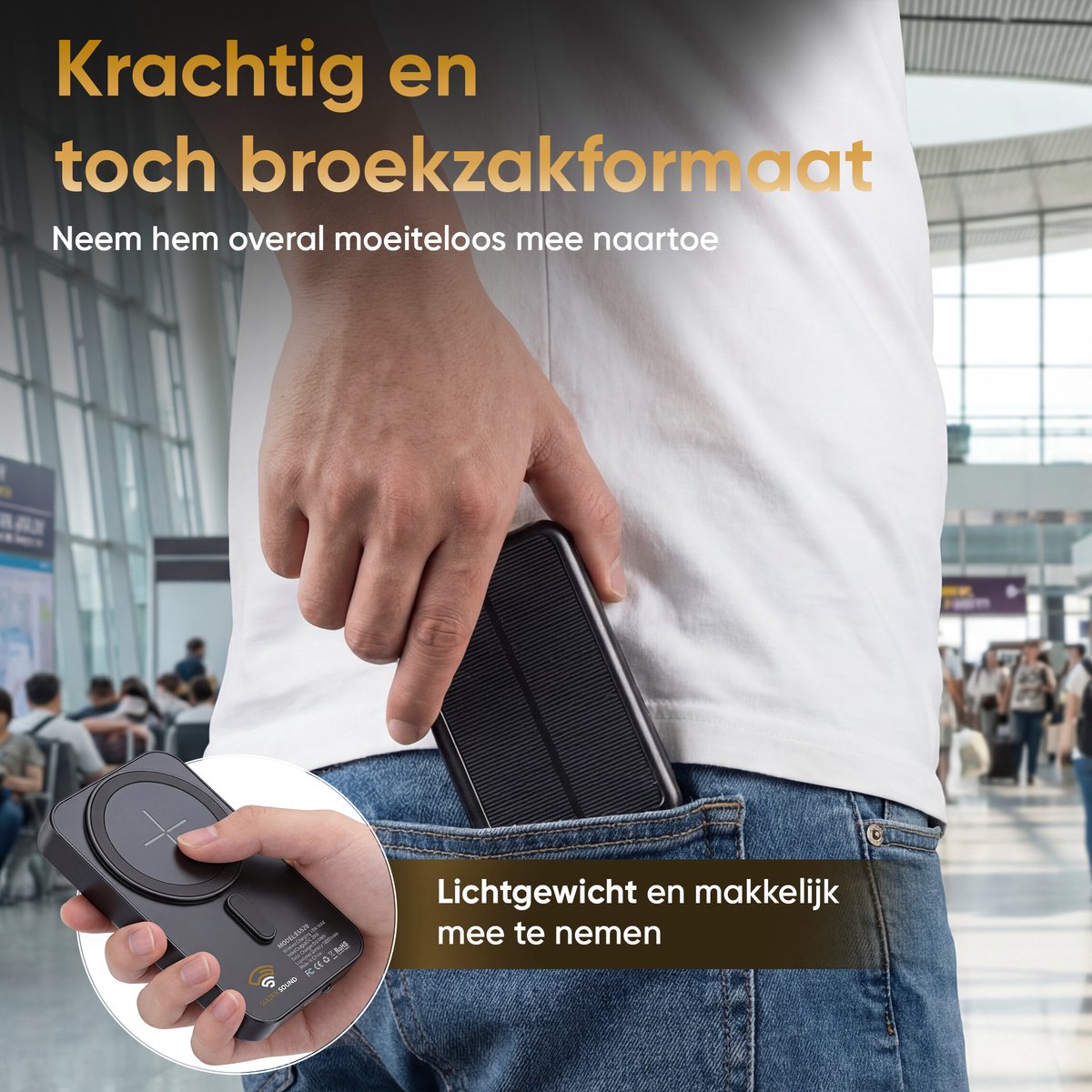 TIBA Solar Powerbank 10.000 mAh met MagSafe Magnetisch Opladen - afbeelding 2