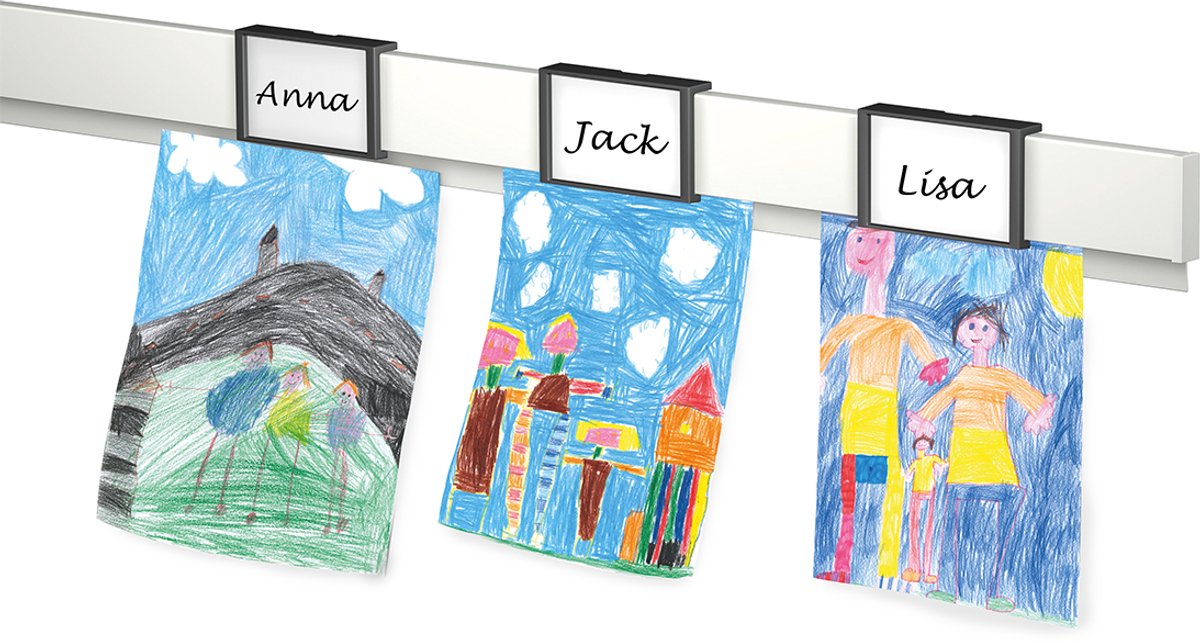 Artiteq Info Rail Presentatiesysteem - Los - Inclusief 4 ME-clips - Wit - 100 cm - Ophangen van foto's, tekeningen of recepten