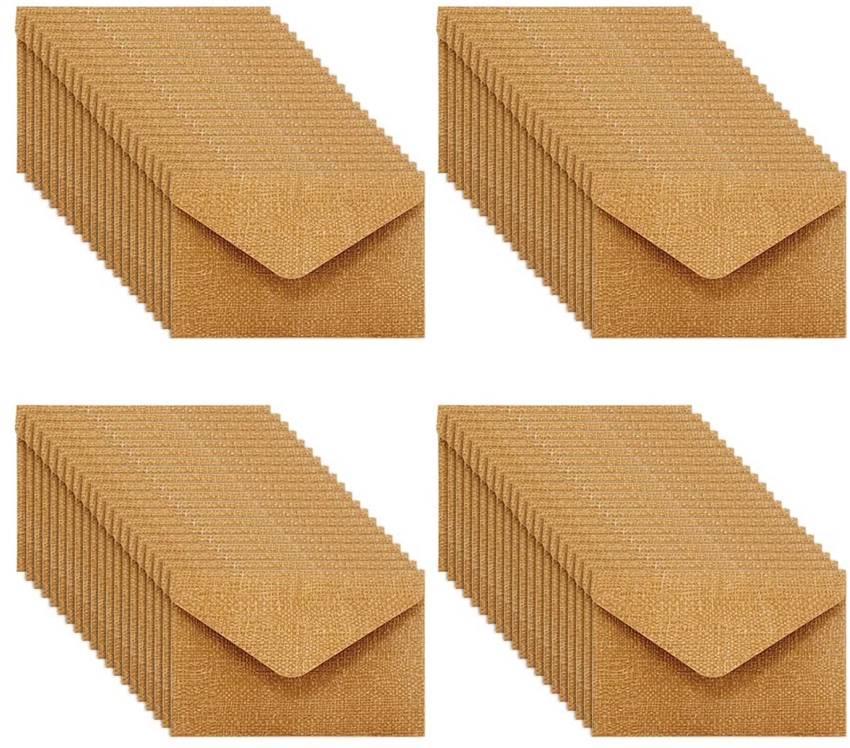Allecto - Enveloppen en papier - Kraft côtelé - 80 stuks - Bruin - Knutselpapier - Uitnodigingen - Geschikt voor feesten