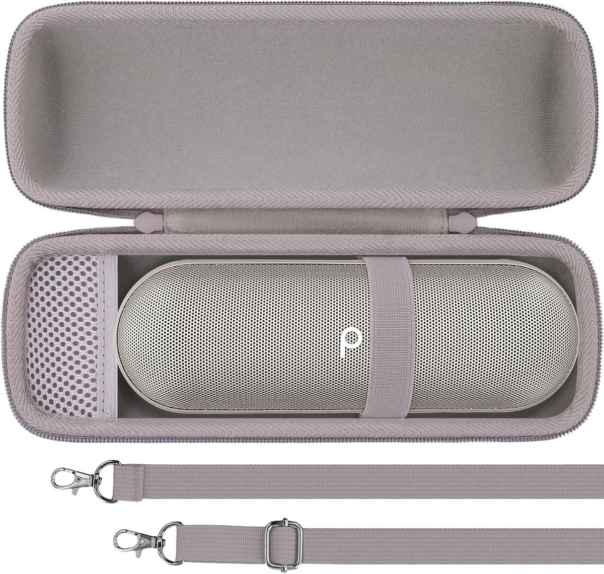 Duurzame Hard Travel Case voor Draadloze Bluetooth Speaker, Waterdichte Bescherming met Draagriem en Opbergruimte voor Accessoires