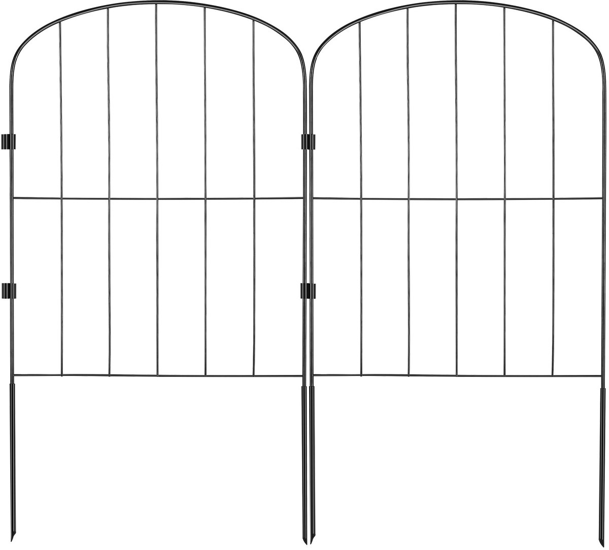 10x Decoratief Tuinhek 61x33cm metalen Hekwerk Koolstofstaal Insteekhek 5,08cm Spiesafstan