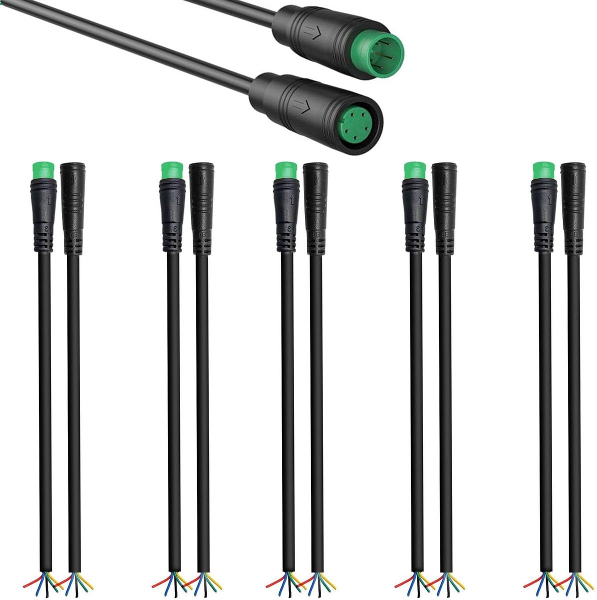 RUNCCI-YUN 5-Pin E-Bike Extension Kabel - Waterdicht en Duurzaam