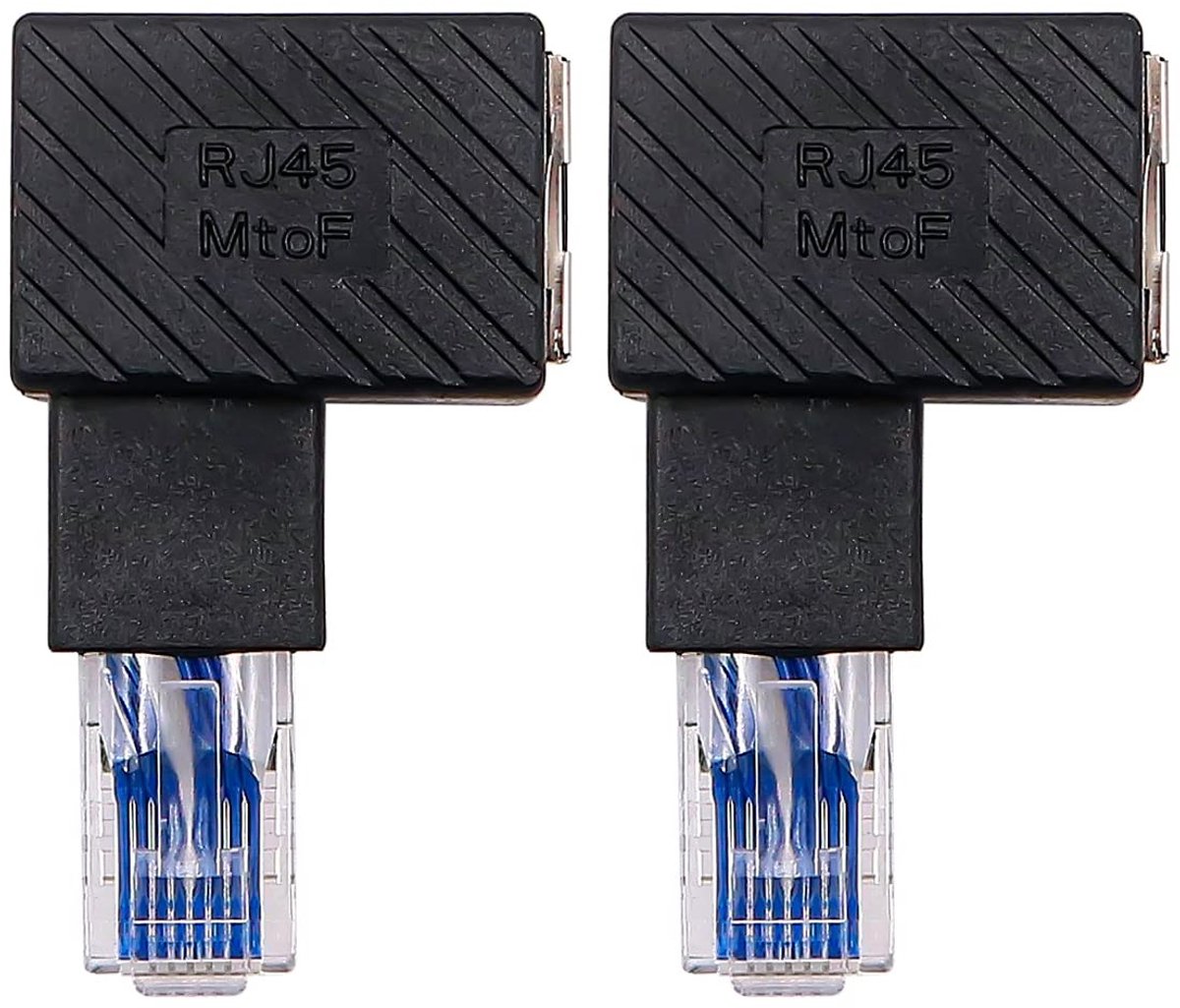 Allecto - RJ45 Adapter - 90 Graden Plug - Cat5e en Cat6 Compatibel - Netwerkverbinding - Ethernet Adapter - Perfect voor Thuisgebruik - Geschikt vo...