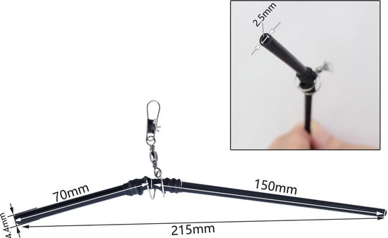 SnelShoppen - 20x PVC Balance Joint Visaccessoires voor Zeevissen, Lichtgewicht en Duurzaam, Anti-Tangling Functie, Zwart, 200mm van Snelshoppen — afbeelding 5