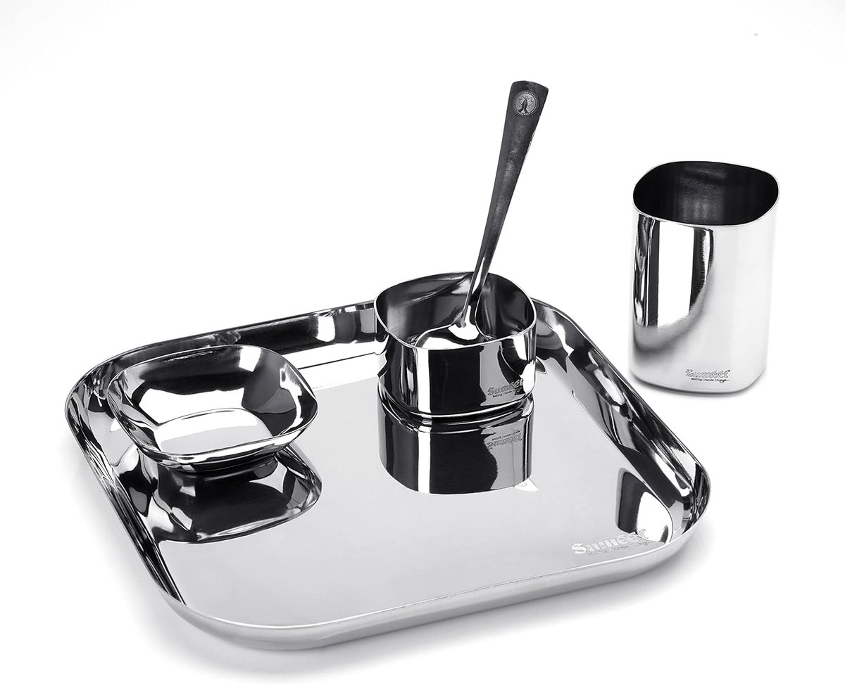 Diner Set - Servies Set - Dagelijks Gebruik - Roestvrij Staal - 5 Delig - Zilverkleurig