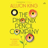 Boekomslag van 'The Phoenix Pencil Company' door Allison King met de tekst "Twee generaties vrouwen. Eén familie's vergeten magie." op een gele achtergrond met bloemen.