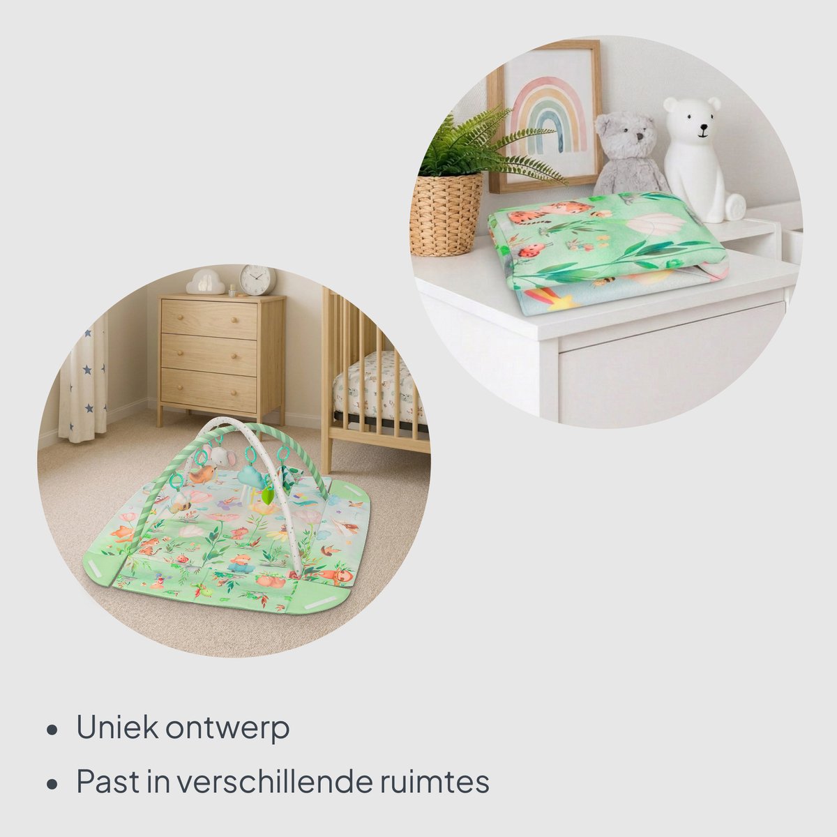 Lionelo Inga Multicolor – Multifunctionele Speelmat met Bogen – Speelkleed & Speelhek – 7 Sensorische Speeltjes – Baby Ontwikkeling & Motoriek — afbeelding 15