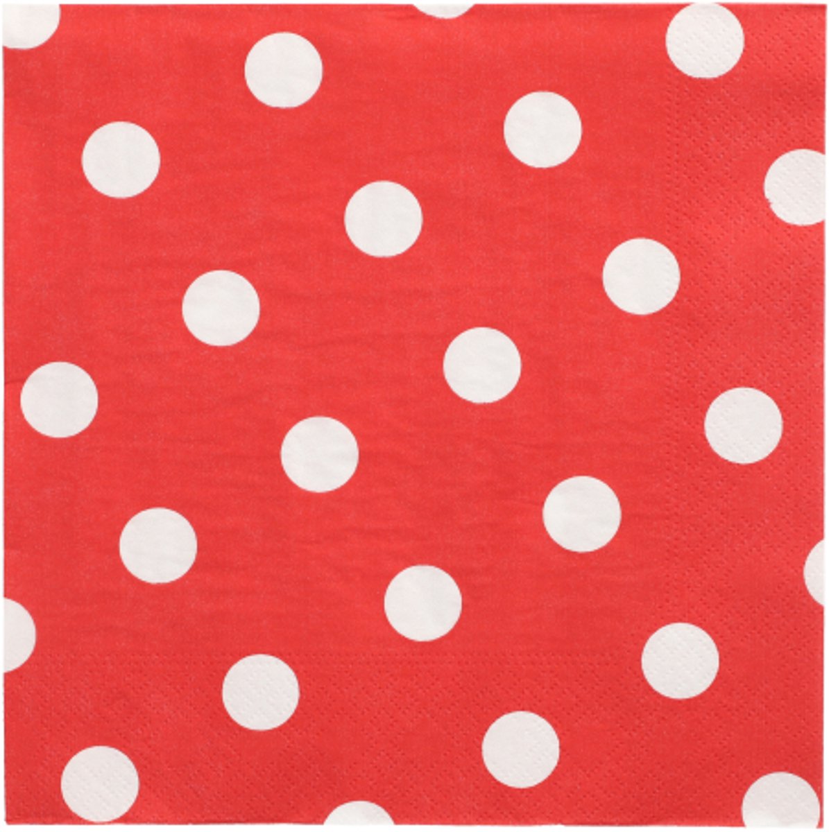 10x 20 Servetten 3-laags 1/4 vouw 40 cm x 40 cm rood Dots