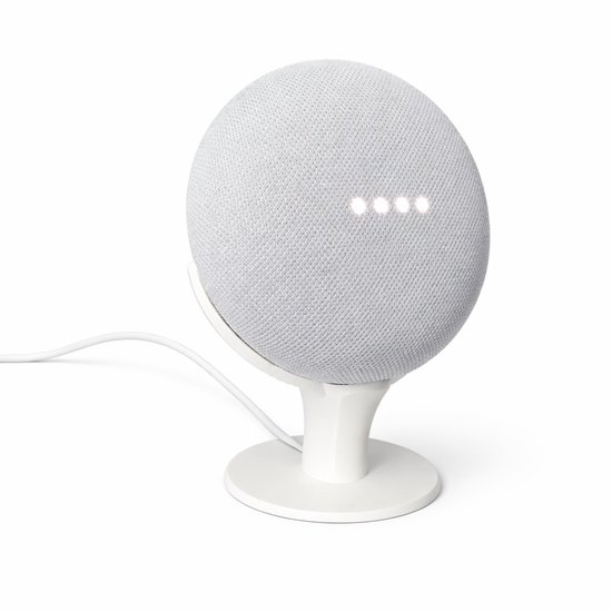 Google Nest Mini Standaard / Google Home Mini Houder – Speaker Stand Verhoogd – Slimme Speaker Accessoire – Verbeterde Geluidskwaliteit & Microfoon – Kabel Management – Modern Design – Geschikt voor Gen 1 & 2 – Smart Home Accessoires