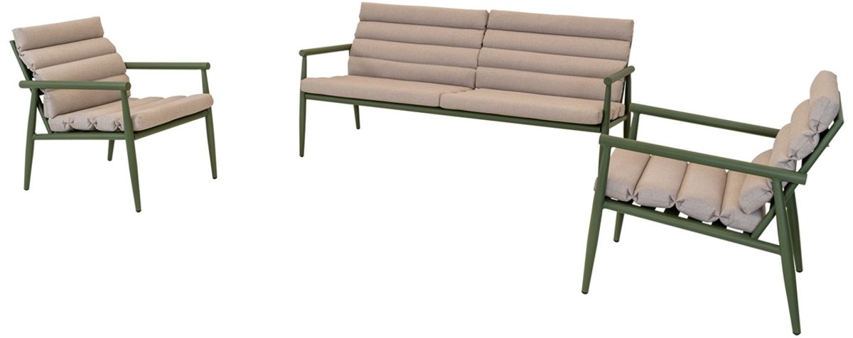 Lesli Living - Loungebank Harper - Groen - 168x76x72cm