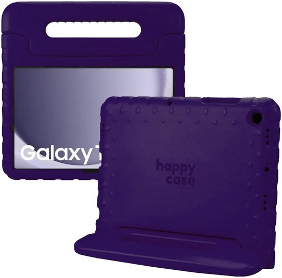 HappyCase Kinder Tablethoes Geschikt voor Samsung Galaxy Tab A11 Plus / Tab A9 Plus | Kindvriendelijke Hoes | Beschemhoes | Kinderhoes | met Handvat en Standaard | Paars