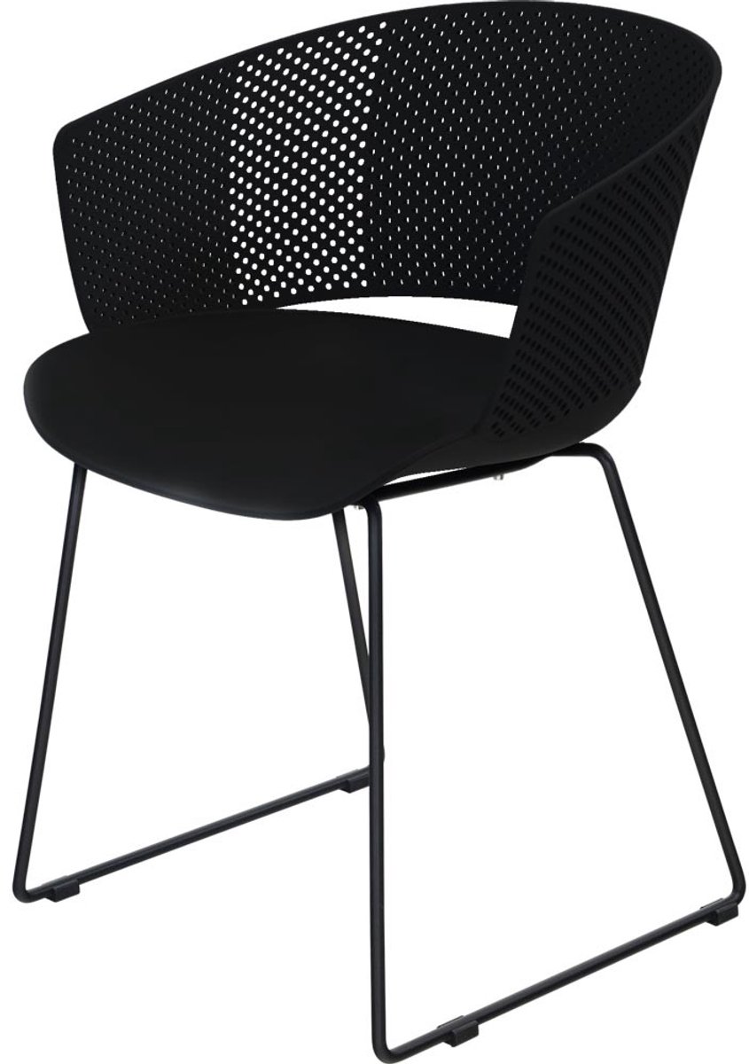 Lesli Living - Bistrostoel Orly - Zwart - 58,5x45,5∕53x79cm - Set van 4