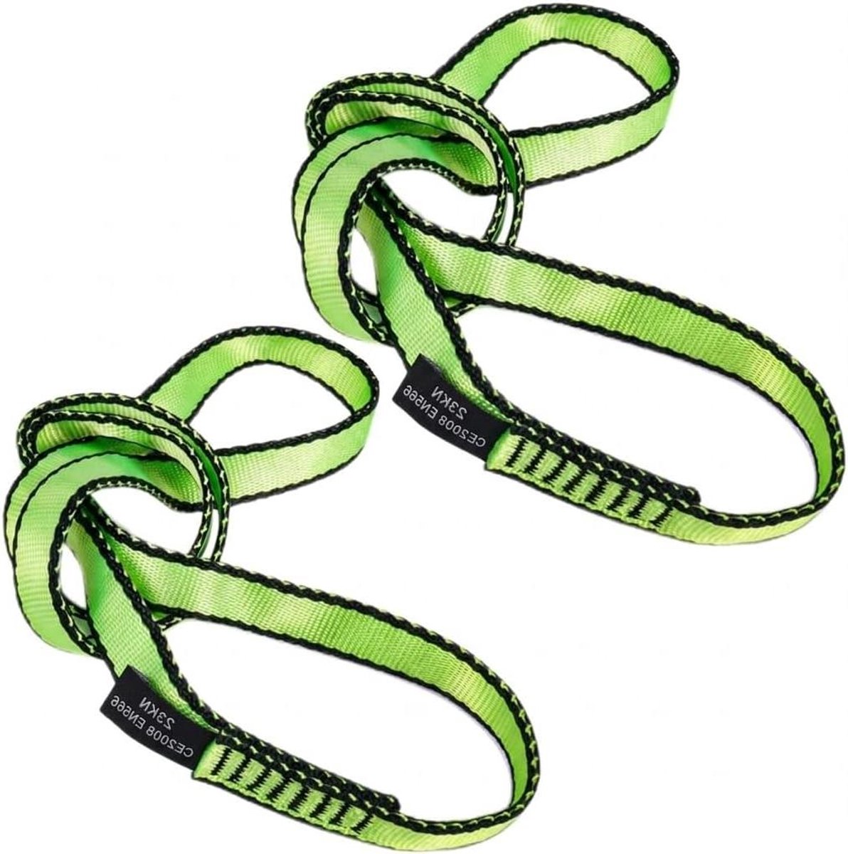 Klimlussen Set - Klimbanden Runners - Verticaal Avontuur - 22 kN Sterkte - 60 cm 120 cm - Groen