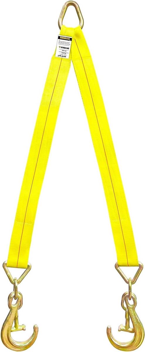 Herstel V-riem - Sleepkabel - Voertuig bergen - Gesmede stalen haken - 3"x36" 5000LB - Geel