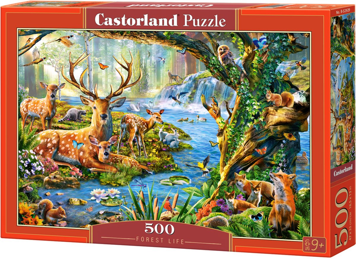 Castorland Forest Life – Puzzel – 500 stukjes – Satijnen afwerking – Perfecte pasvorm – Europese kwaliteit