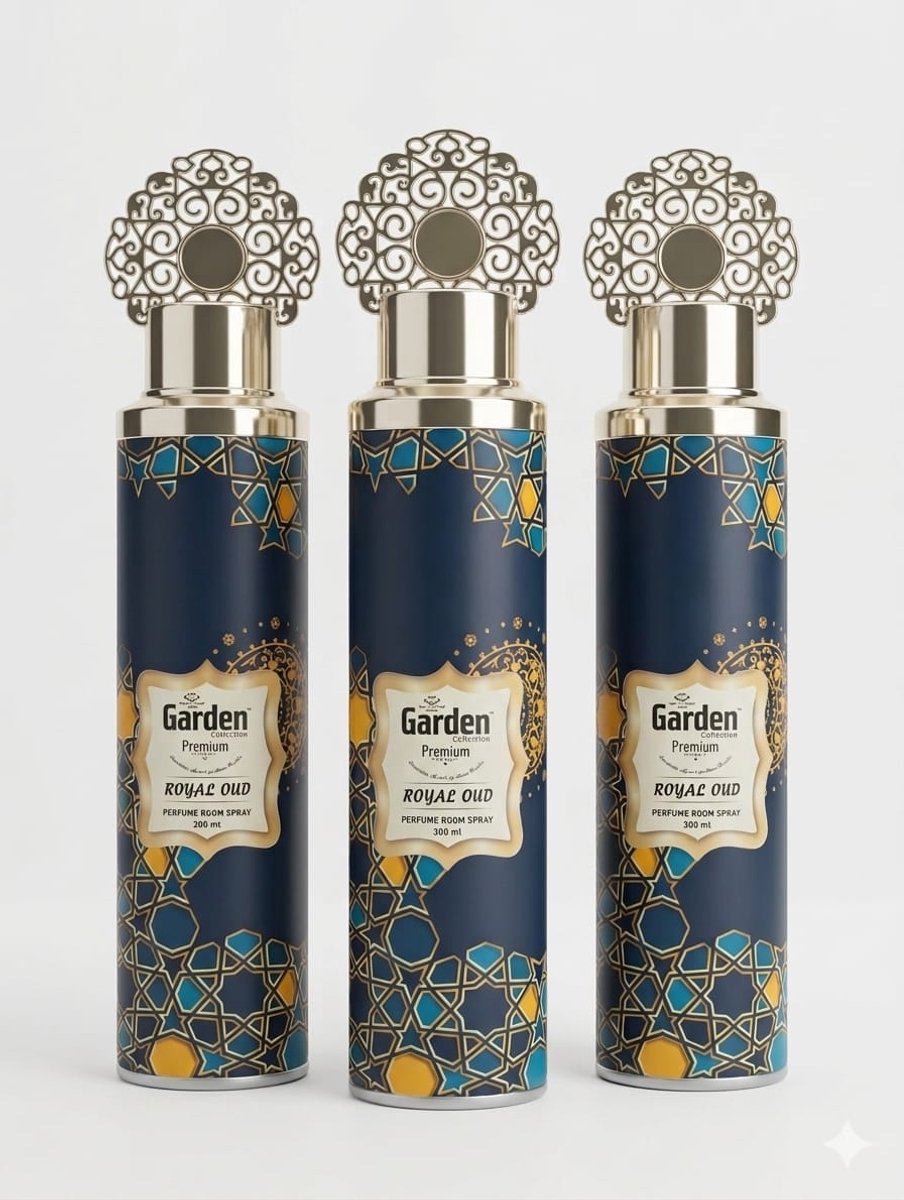 Garden Collection Premium Room Spray - Royal Oud - 3x300ml - Luxe Huisparfum met Oosterse Geuren - luchtverfrisser - 3 Stuks