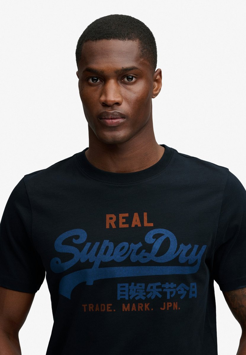 Superdry T-shirt Vl Classic Tee M1012451a Eclipse Mannen Blauw