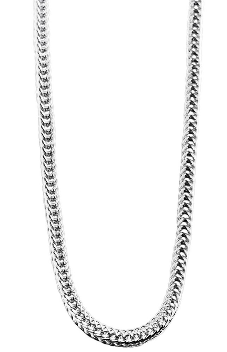 AKZENT Akzent dames ketting Antieke vossenstaartketting, roestvrij staal, zilverkleurig, lengte 43-60 cm