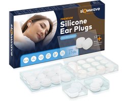 Slowwave Premium Earplugs - Clear White Edition - Onopvallende siliconen oordopjes - Comfortabele en effectieve oordopjes om te slapen - Ook geschikt voor werken, reizen, zwemmen, studeren, uitgaan etc.